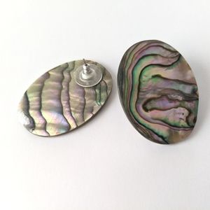 Statement abalone earrings